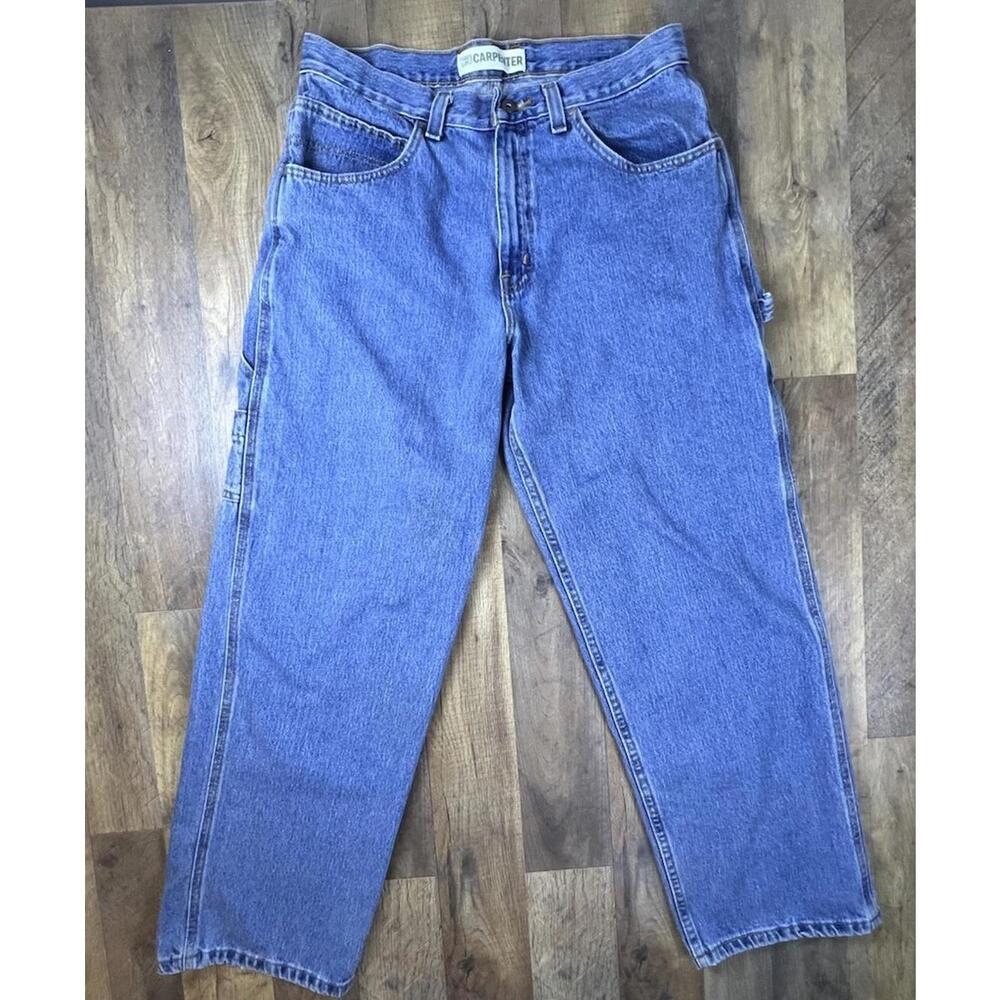 VTG Carpenter Jeans 32x30 Blue Baggy Wide Biker Skater Y2K Faded Glory Cotton